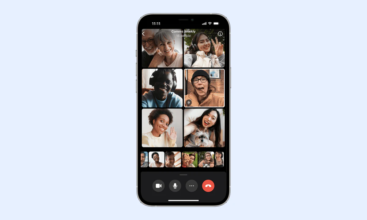 Signal 官方 iPhone 群组通话界面示例